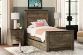 Hoover Furniture Outlet - Ashley Furniture - Trinell Twin Panel Bed with 1 Large Storage Drawer - Twin Panel Bed with 1 Large Storage Drawer - B446B8